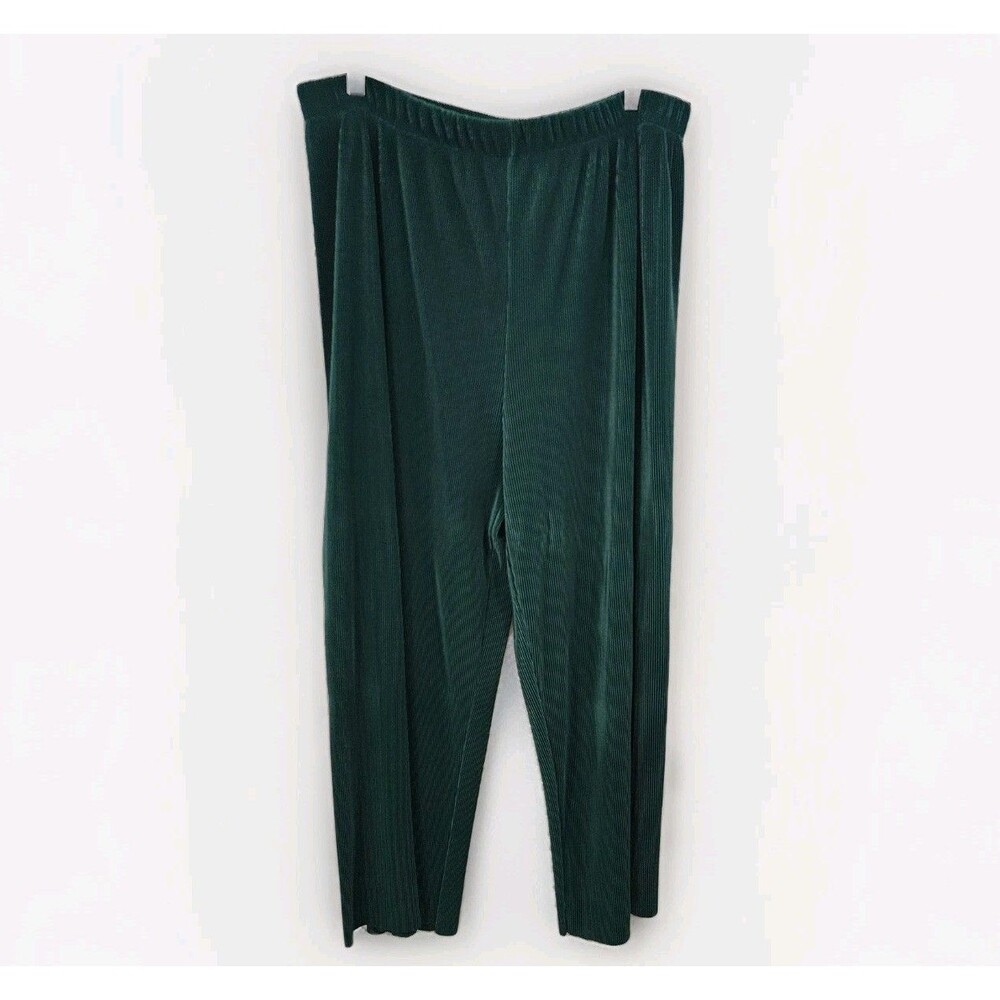 Kathryn Deene for Lane Bryant Womens Polyknit Pleated Pants NOS Green Plus 18/20